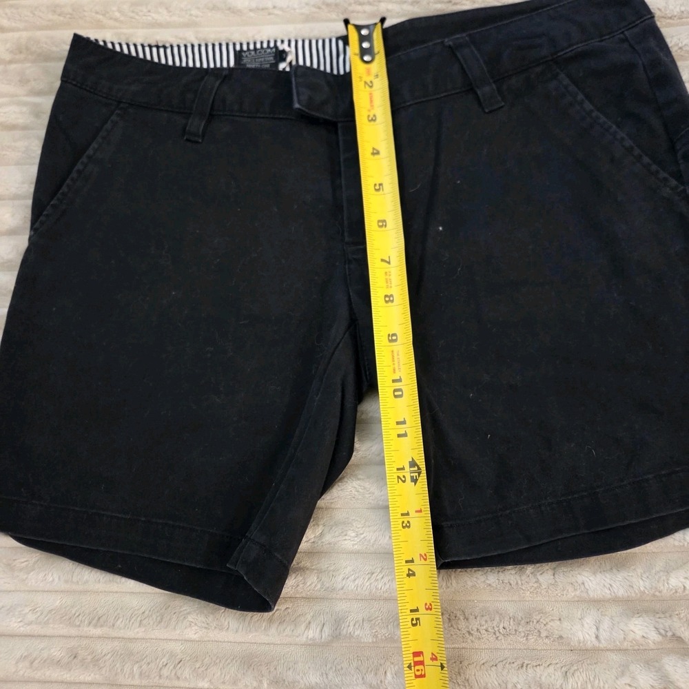 Volcom Juniors Black Casual Shorts Size 3 Skater Surf Chino Pocketed Y2k - Picture 4 of 7